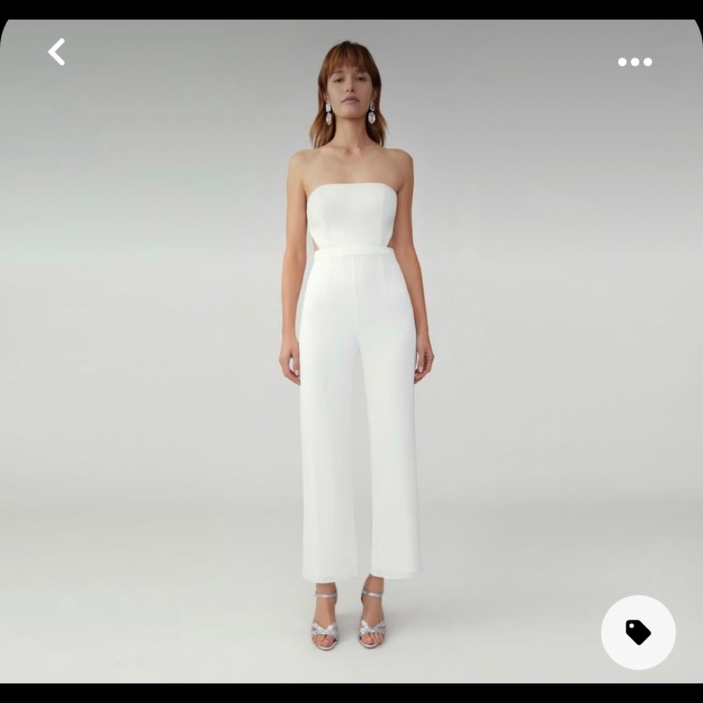 Fame & Partners Curved Neckline Strapless Jumpsuit, size 2
